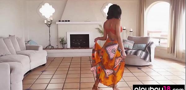  All natural ebony Angel Constance stripping and teasing